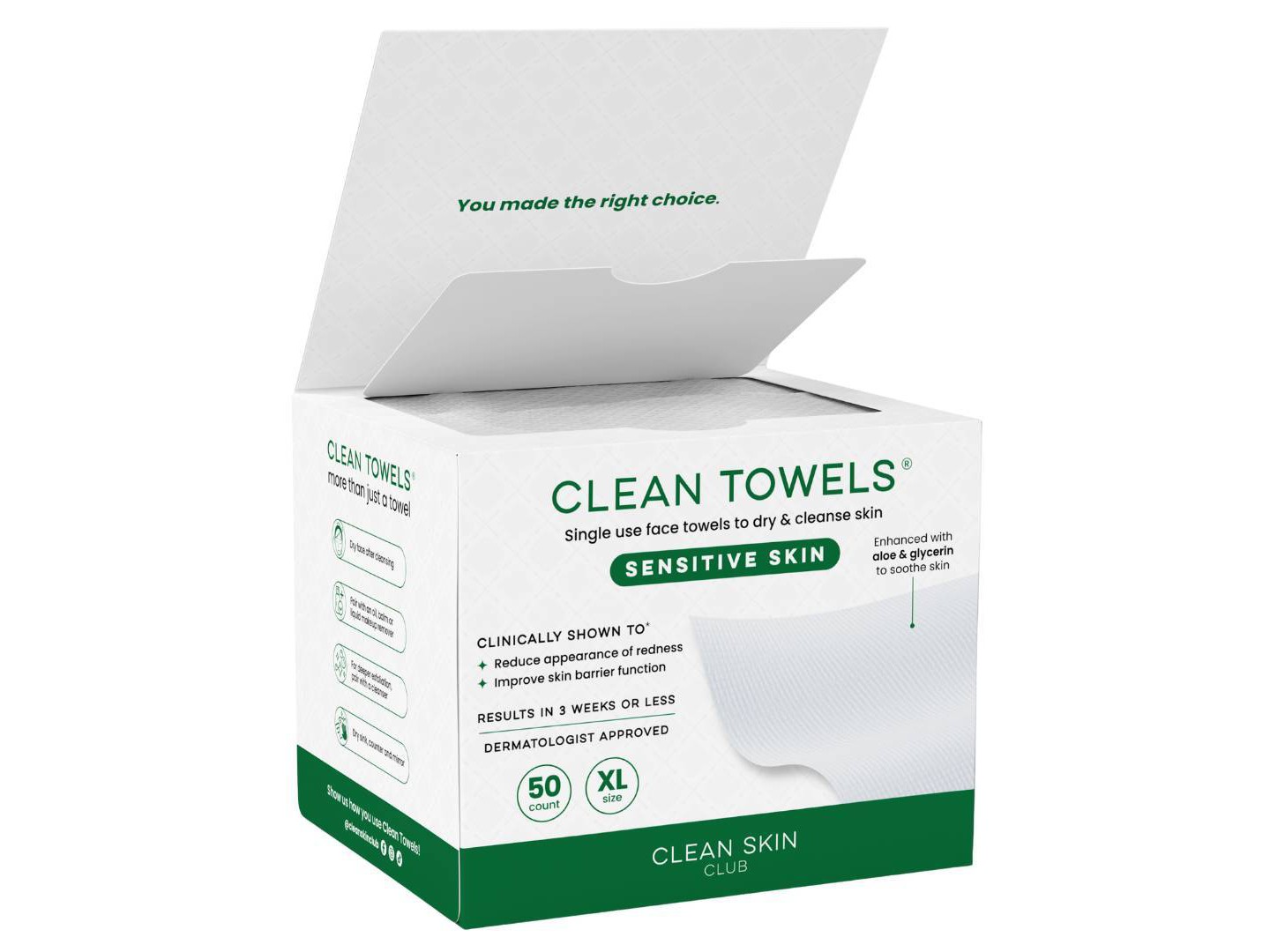 Полотенца Clean Skin Club for Sensitive Skin - XL - 50ct — фото 2