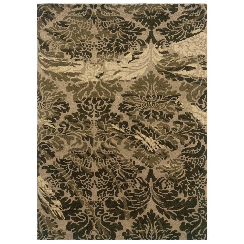 5'x7' Florence Rug Green/Brown - Linon