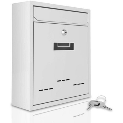 Locking Wall Mount Mailbox for Secure Mail Delivery with Durable Steel Construction, Weather-Resistant, Easy Installation