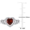 EVERLY JEWELRY | Sterling Silver 1/10 CT Diamond TW And 1 3/8 CT TGW Garnet Heart Ring - 3 of 4