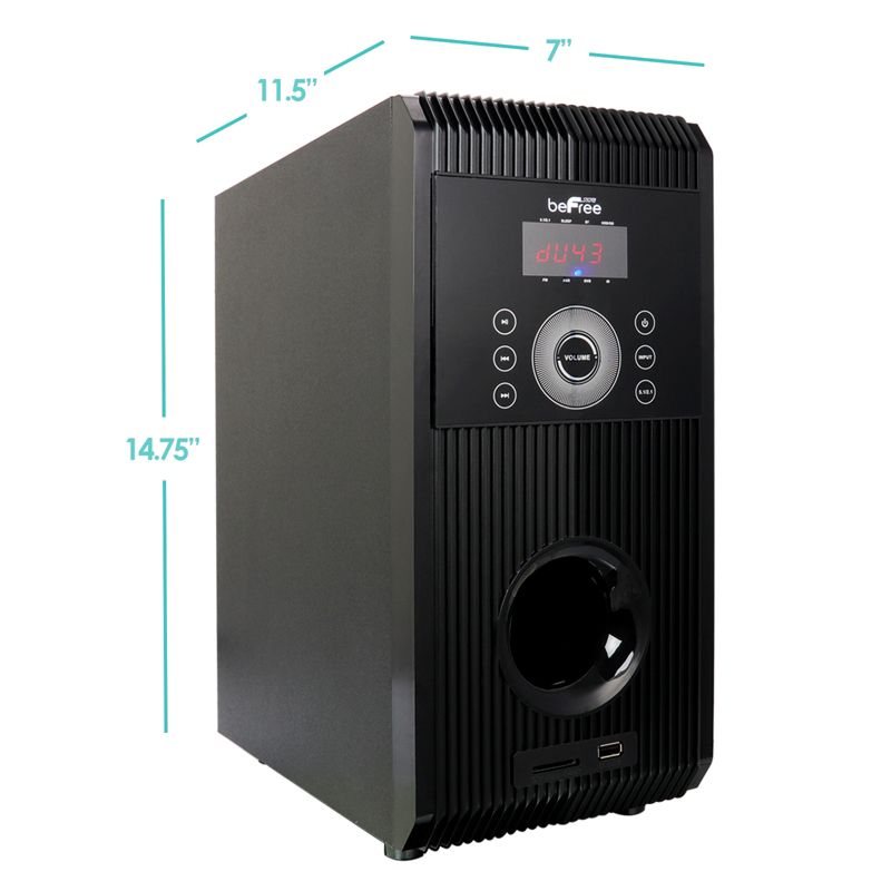 beFree Sound Amplifier Bluetooth Speaker System with USB and SD Slots, 3 of 7