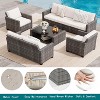 5 PCS Outdoor Patio Furniture,PE Rattan Grey Wicker with Dining Table &Chair,Sectional Chair Set with Washable Cushions - 3 of 4