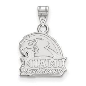 Black Bow Jewelry 14k White Gold Miami Redhawks NCAA Small Pendant - 1 of 3