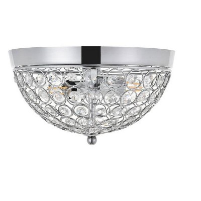Taye Chrome and Glass 2-Light Flush Mount