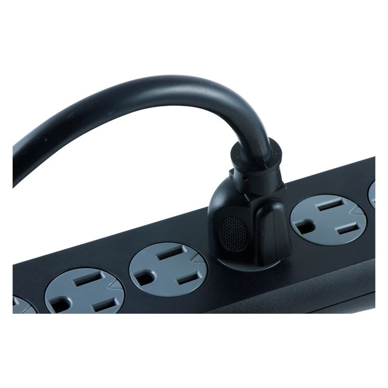 GE 6 Outlet Surge Protector with 4&#39; Extension Cord Twist To Close Safety Covers Black, 4 of 8