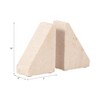 Decorative Travertine Triangle Bookends - Stylish Book Accessories for Home Library, Bookshelf, Office, or Desk Decoration - Set of 2, 5", Tan - 4 of 4