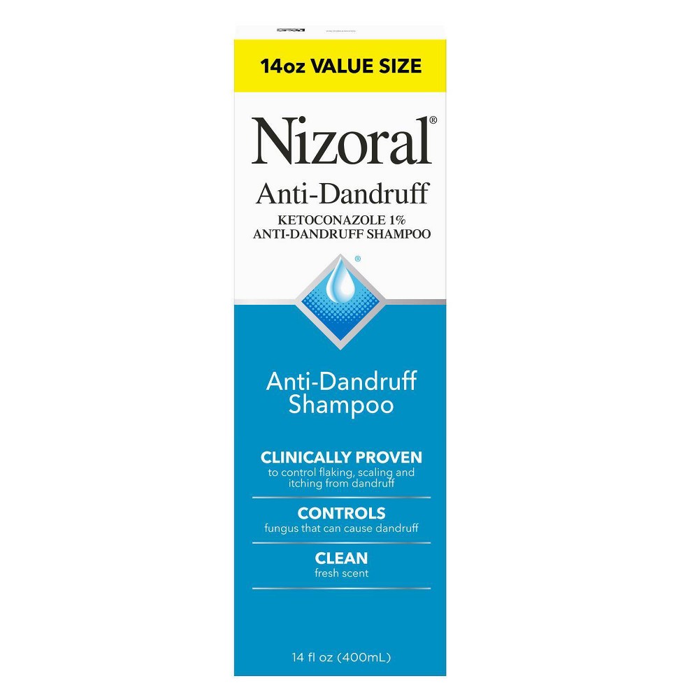 Photos - Hair Product Nizoral Anti-Dandruff Shampoo with 1 Ketoconazole, Clean Fresh Scent - 14 fl oz