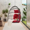 Patio Swing Egg Chair,PE Rattan Hanging Basket Chair With Cushion,Hammock Chair With Metal Chain -The Pop Home - 3 of 4