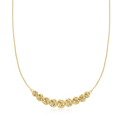 Ross-Simons 18kt Gold Over Sterling Rosette-Link Station Necklace Size 18
