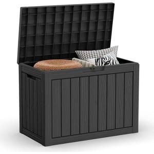 MaseiKar 30 Gallon Waterproof Deck Box, Lockable Resin Storage Box for Patio Furniture Cushions Garden Tools and Outdoor Delivery Storage - 1 of 4