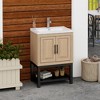 Lyngins Bathroom Vanity with Sink & Aluminum Gunmetal Faucet, Freestanding Bathroom Cabinet with Storage Doors & Open Iron Shelf for Outdoor-Ready - 2 of 4