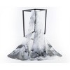Signare USA Chiffon Lotus White & Black Chiffon Scarf - 3 of 4