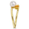 EVERLY JEWELRY | Multiple-color option in Yellow Silver Pearl Ring with Multiple color gemstone Options. - 2 of 4