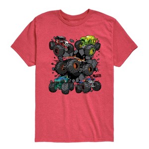 Boys' - Hot Wheels - Monster Truck Grids Short Sleeve Graphic T-Shirt - 1 of 4