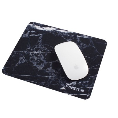 Insten Marble Design Mouse Pad - Anti-Slip & Waterproof Mat for Wired/Wireless Gaming Computer Mouse, 8.6 x 7 in., Black