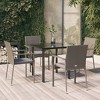 vidaXL Patio Dining Set Outdoor Rattan Wicker Table and Chair Set for Porch - Gray 5 Piece with Cushions, 31.5" Table - 2 of 4