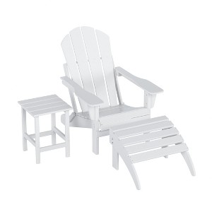 WestinTrends Malibu HDPE Outdoor Patio Folding Poly Adirondack Chair with Ottoman and Side Table (3-Piece) - 1 of 4