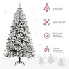 Whisen 7.5FT Unlit Snow Flocked Pine Artificial Christmas Tree with Realistic Branches - Green - 3 of 4