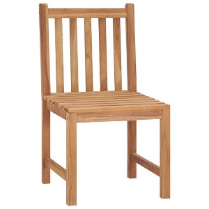 vidaXL Heavy-Duty Patio Chairs - Set of 2 in Solid Teak Wood with Waterbase Finish - Perfect for Indoor/Outdoor Use - Farmhouse Style - 1 of 4
