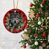 Lomsoe Wolf Ornaments for Christmas Tree Ceramic Christmas Ornaments Red Christmas Tree Hanging Decor Christmas Gift Christmas Decor - 4 of 4