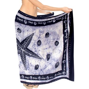 LA LEELA Women's Summer Beach Bikini Wraps Sarong Coverup Wrap Skirt Bathing suit Swimwear Swimsuit Coverup for Women One Size Blue, Abstract - 1 of 4