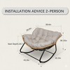 Gulches Indoor Outdoor Egg Rocking Chair - 450lbs Capacity, Rattan Wicker Papasan Lounge Chair, Ergonomic Decor Gift - 2 of 4