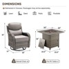 Buenhomino 7 Pieces Outdoor Patio Furniture Set with 30" Square Fire Pit Table, Rattan Wicker Swivel Rocker Chairs Sets - 3 of 4