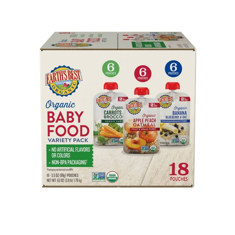 Earth&#39;s Best Organic Baby Meals Variety Pack - 63oz/18ct, 3 of 4
