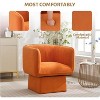 homfan Pumpkin Swivel Barrel Chair - 360° Rotating Accent Armchair for Office/Bedroom - Reading Chair, Orange - 2 of 4