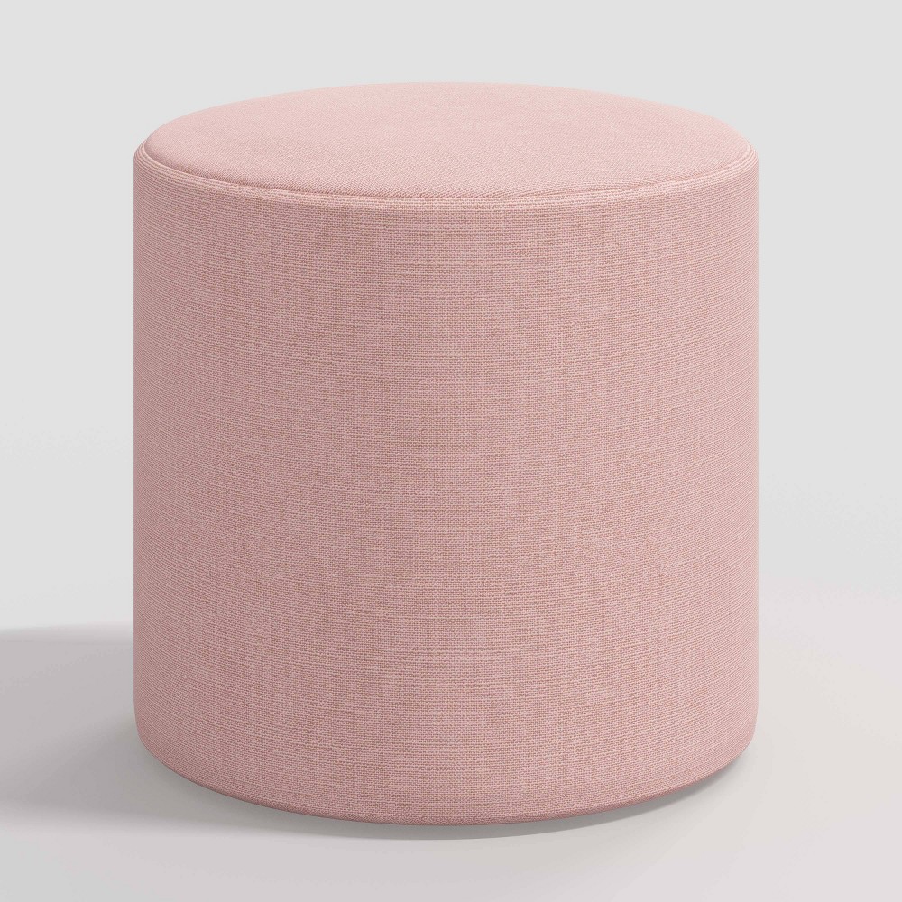 Photos - Pouffe / Bench Skyline Furniture Round Thalia Ottoman Linen Blush