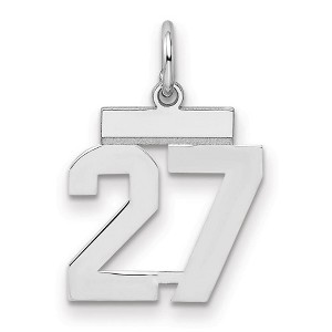 Black Bow Jewelry Sterling Silver, Athletic Collection, Small Polished Number 27 Pendant - 1 of 3