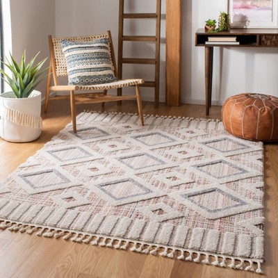 Marrakesh Grey and Multi Synthetic Square Area Rug
