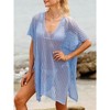 Womens Knit Swimsuit Cover Up Lace Up Beach Cover Up Dress - 3 of 3
