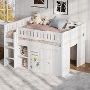 Full Size Loft Bed with Storage Cabinet & Chalkboard Panel, Kids/Teens Bedroom Bed Frame - ModernLuxe - 2 of 4
