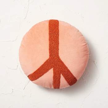 Beaded Peace Sign Round Throw Pillow - Opalhouse™ designed with Jungalow™