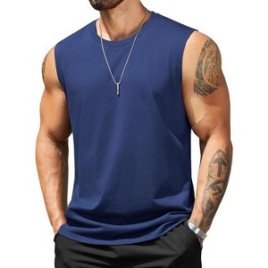 COOFANDY Men's Tank Top Cotton Workout Sleeveless Muscle T Shirts Casual Summer Tank Shirts - 1 of 4