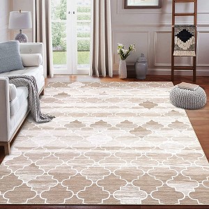 Area Rugs Moroccan Rugs Geometric Rug Non-Slip Rugs Abstract Distressed Accent Carpet - 1 of 4