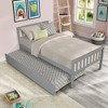 Twin Size Platform Bed With Trundle Headboard Space Saving 250lbs Load Capacity Bed Frame For Kids Boys Girls Teens (202.5 x 106 x 85cm) - 4 of 4