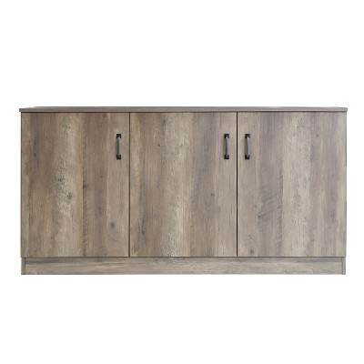 Rustic Oak 63" Adjustable Shelving Office Credenza