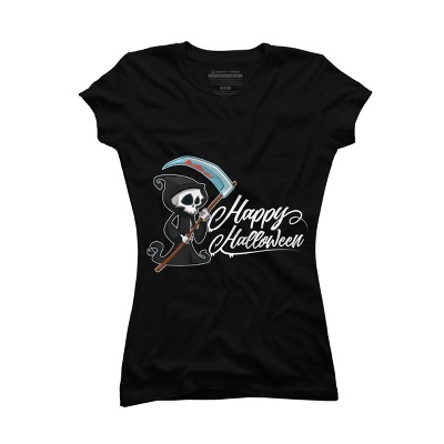 Junior's Design By Humans HAPPY HALLOWEEN - Special Edition By wedenote T-Shirt