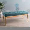 Mid-Century Upholstered Ottoman Bench with Tufted Cushion for Living Room Seating -3irtyhousy - 2 of 4