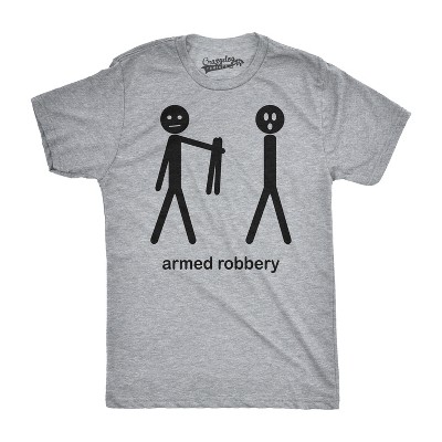 Mens Armed Robbery Funny Stick Figure Drawing Sarcastic Hilarious T shirt - Crazy Dog Men's T Shirt