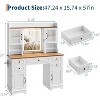 LED Vanity Desk with Mirror, 7 Drawers & Shelves, Power Outlet - Makeup Dressing Table for Bedroom - 2 of 4