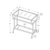 Monarch Specialties Accent Table Side End Narrow Small 2 Tier Living Room Bedroom Metal Tempered Glass Laminate White Grey Contemporary Modern - 4 of 4