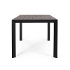 Christopher Knight Home Templin Outdoor Aluminum Slatted Dining Table, Black - 4 of 4