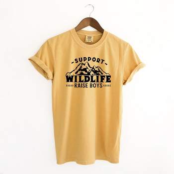 Simply Sage Market Women's Support Wildlife Raise Boys Short Sleeve Garment Dyed Tee