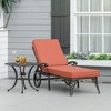 Outsunny Aluminum Adjustable Chaise Lounge Chair, Folding 4-Position Patio Recliner, Wheels, Armrests, Side Table, Cushion - 2 of 4