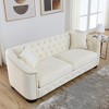 77-Inch Modern Chesterfield 3-Seater Velvet Sofa with Tufted Back and Nailhead Arms - 3 of 4