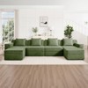 RISOKEYS Modular 4 Seat U Shape Sectional Boneless Sofa - Corduroy Cloud Sectional Couch with Deep Seat, Throw Pillows and 2 Movable Ottomans - 2 of 4