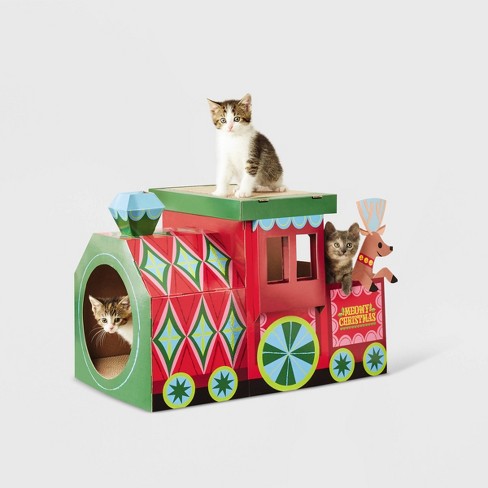 Toy Kingdom Holiday Train Cat Scratcher House - Wondershop™ - image 1 of 4